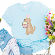 Dog Girl Yellow Lab Easter Tee