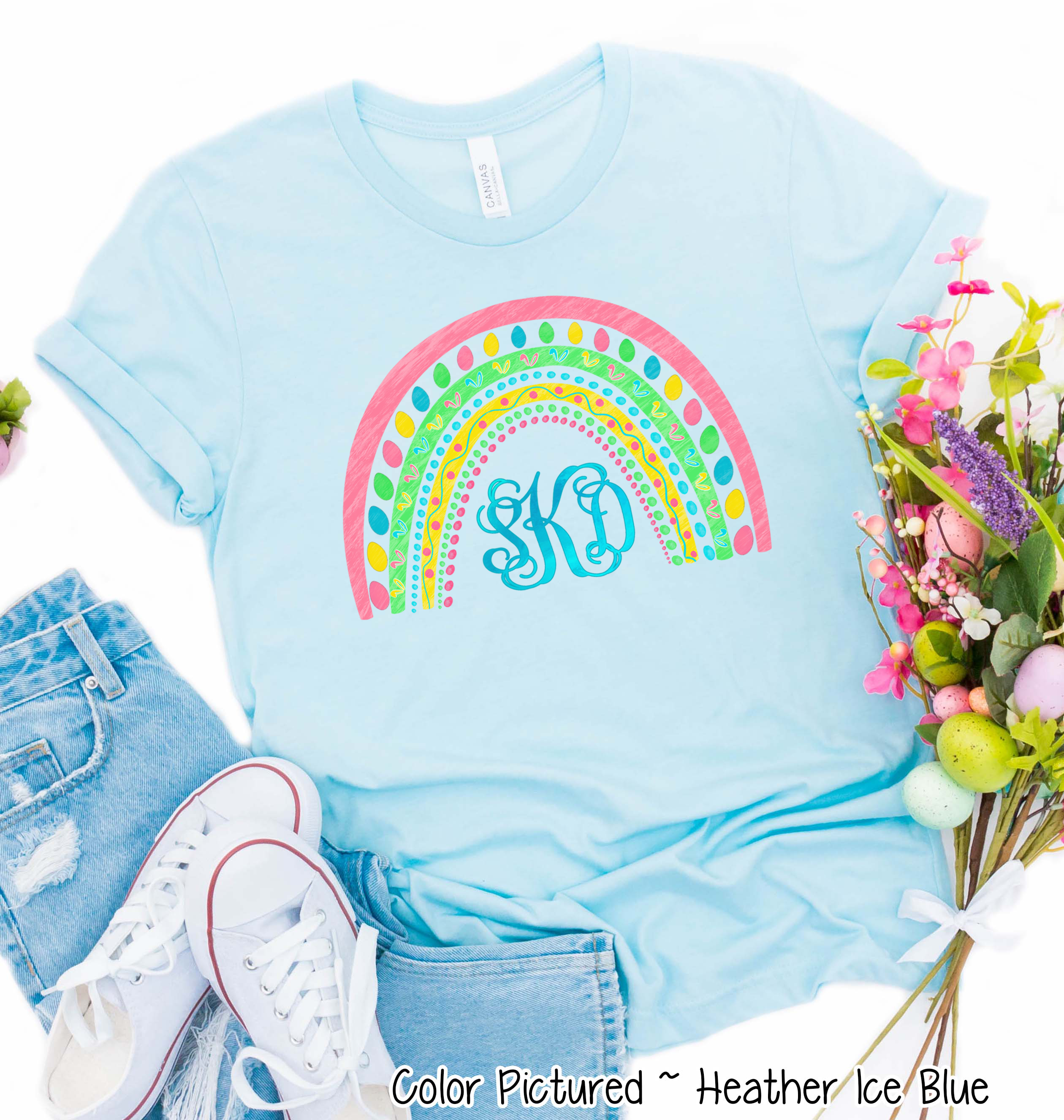 Monogram Easter Rainbow Tee