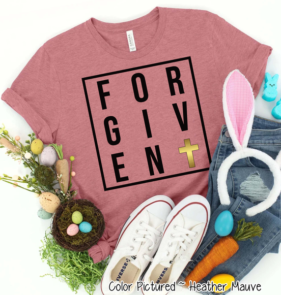 Forgiven with Gold Cross Easter Tee