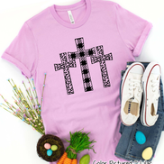 Buffalo Plaid and Leopard Cross Trio Tee