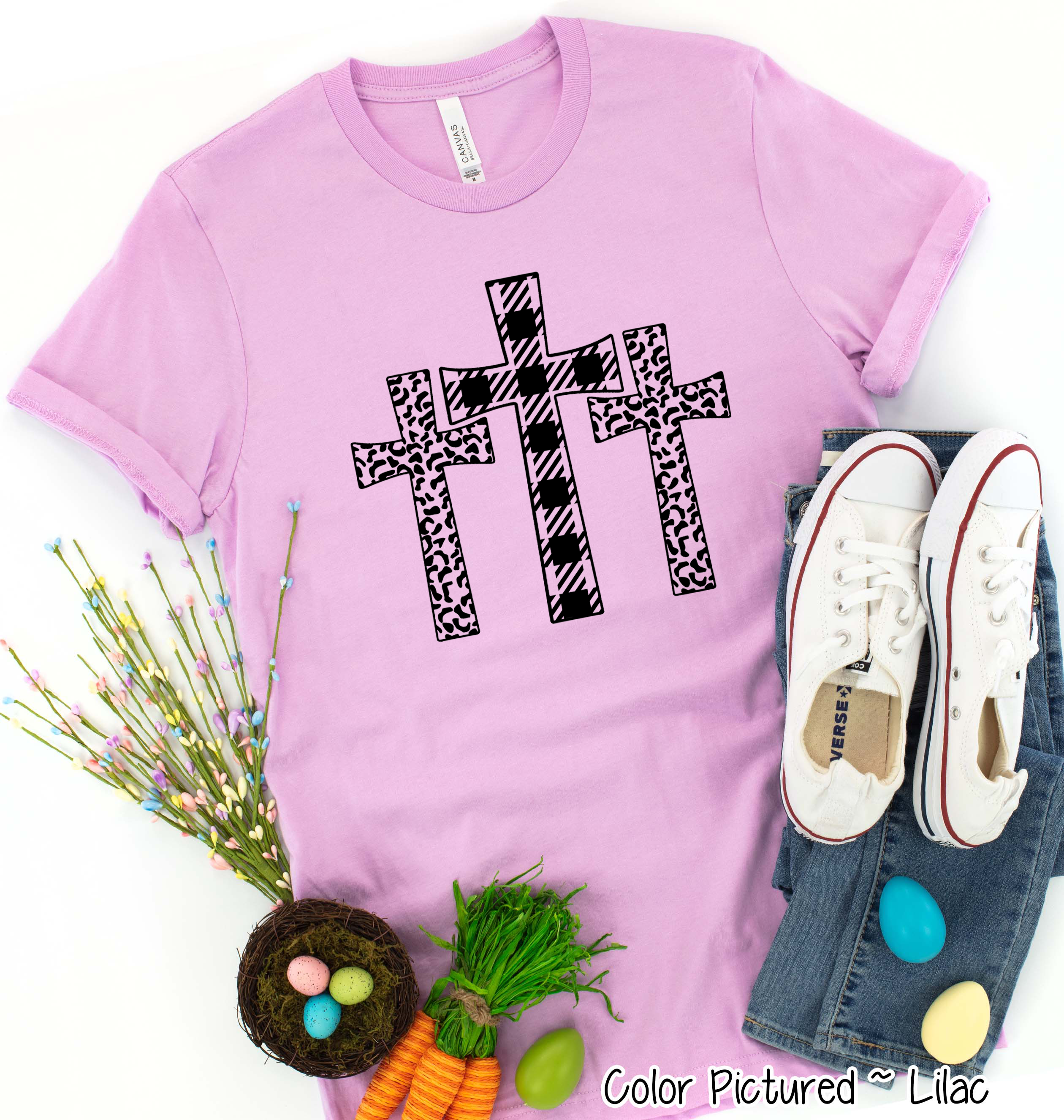 Buffalo Plaid and Leopard Cross Trio Tee