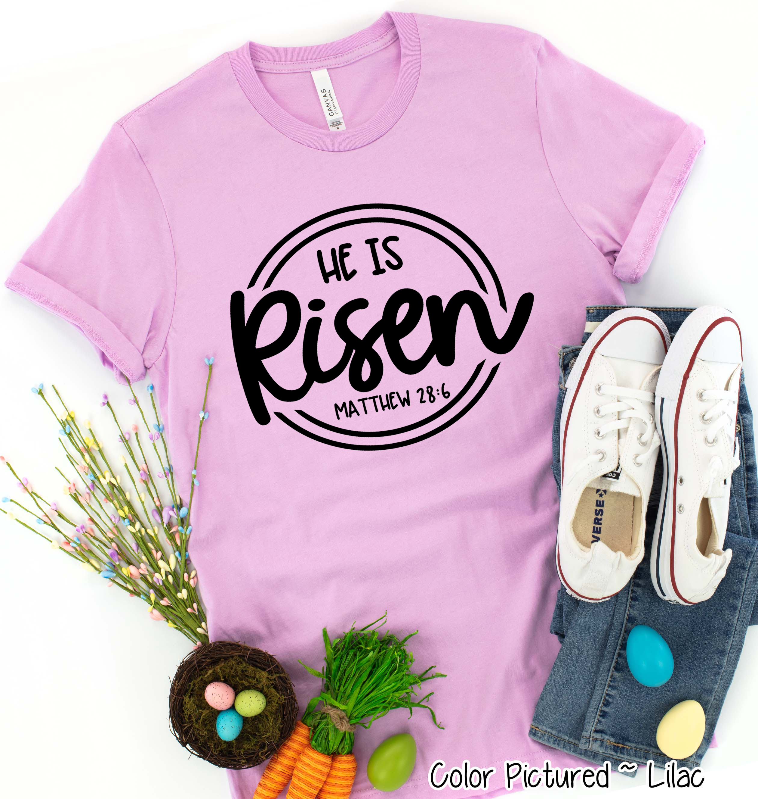 He Is Risen Christian Easter Tee