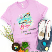 Personalized Shirt For Gigi Every Bunny's Favorite & Easter Eggs with Custom Grandkids Name Easter Day Tee