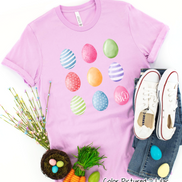 Monogram Watercolor Easter Eggs Tee