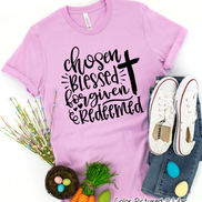 Chosen, Blessed, Forgiven, Redeemed Cross Tee