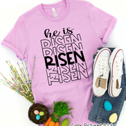 He Is Risen Mirror Print Christian Easter Tee