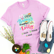 Personalized Shirt For Lolly Every Bunny's Favorite & Easter Eggs with Custom Grandkids Name Easter Day Tee