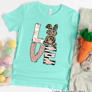 Monogram Leopard Rose Gold LOVE Bunny Tee