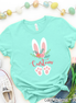 Floral Bunny Ears & Feet with Custom Name Easter Tee