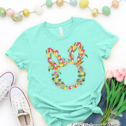 Bunny Head with Tulips Easter Tee