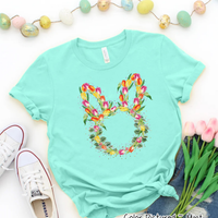 Bunny Head with Tulips Easter Tee