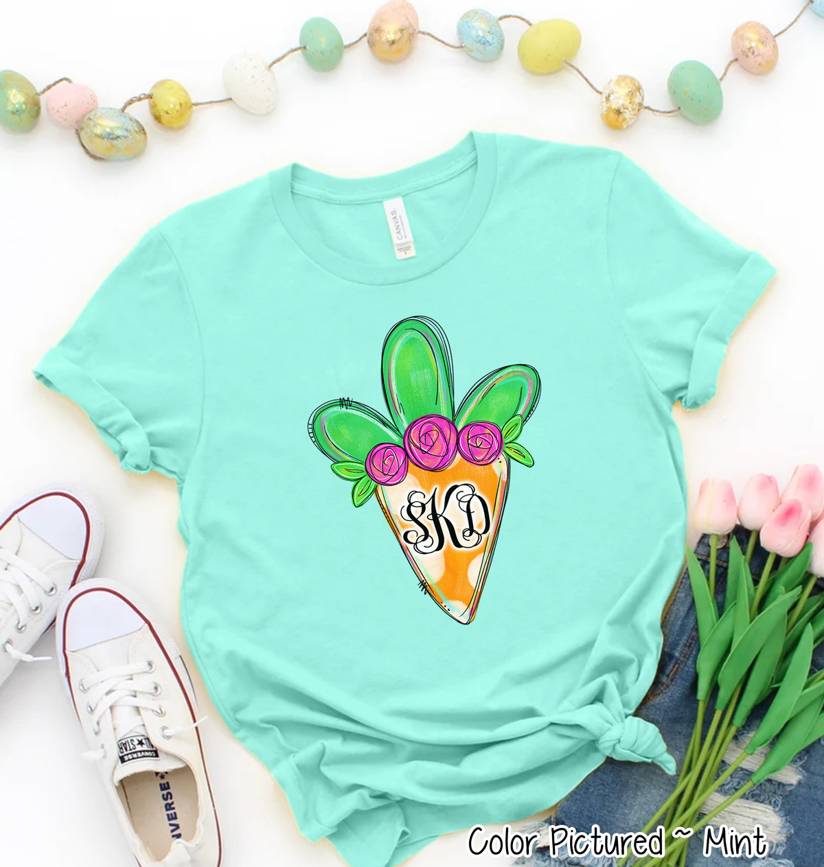 Monogram Easter Carrot Tee