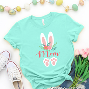 Floral Bunny Ears & Feet with Mom Easter Tee