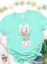 Monogram Floral Bunny Ears & Feet Easter Tee