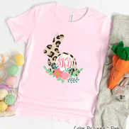 Monogram Leopard Print Easter Rabbit Tee