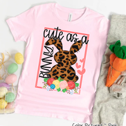 Leopard Print Cute as a Bunny Easter Tee