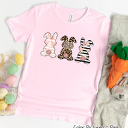 Monogram Leopard Rose Gold Bunnys Tee