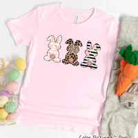 Monogram Leopard Rose Gold Bunnys Tee
