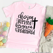 Chosen, Blessed, Forgiven, Redeemed Cross Tee