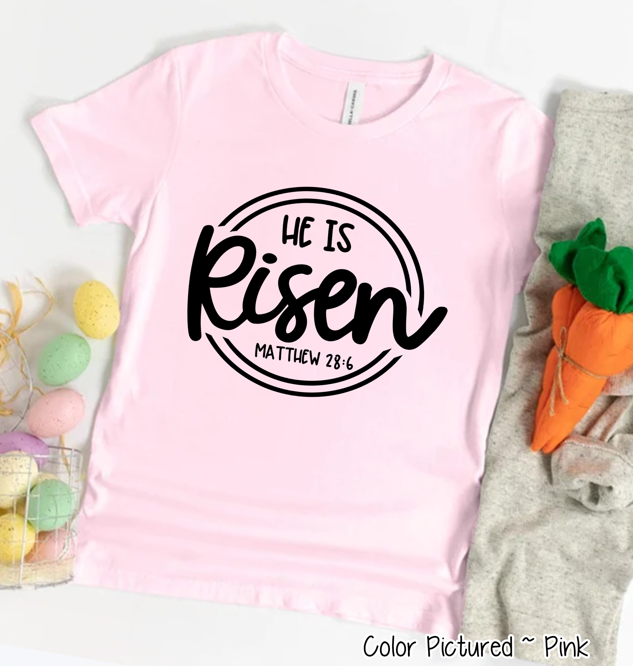 He Is Risen Christian Easter Tee