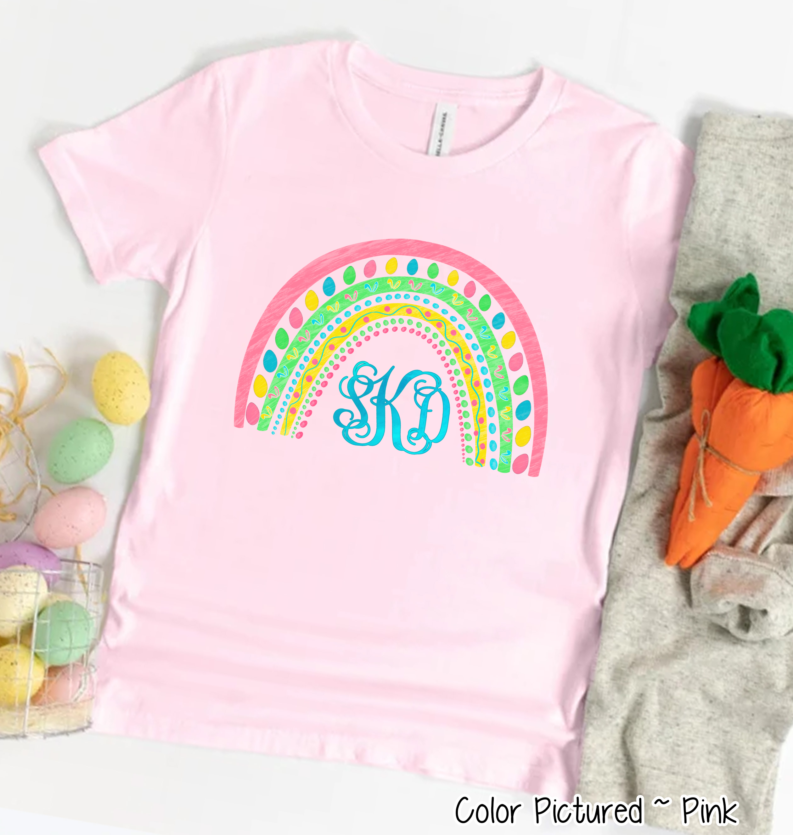 Monogram Easter Rainbow Tee