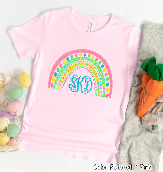 Monogram Easter Rainbow Tee