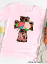 Monogram Leopard Print Cross Tee