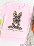 Leopard Print Bunny Happy Easter Tee