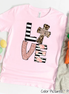 Monogram Leopard Rose Gold LOVE Cross Tee