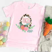 Monogram Leopard Easter Egg Tee