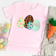 Monogram Leopard Print Easter Eggs Tee