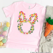 Bunny Head with Tulips Easter Tee