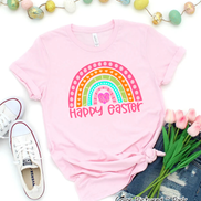 Monogram Happy Easter Rainbow Tee