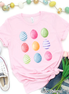 Monogram Watercolor Easter Eggs Tee