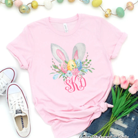 Monogram Bunny Ears with Eggs Tee