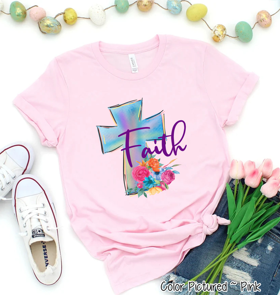 Faith Watercolor Cross Tee