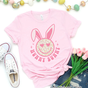 Hunny Bunny Retro Leopard Smiley Face Bunny Tee