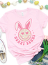 Hunny Bunny Retro Leopard Smiley Face Bunny Tee