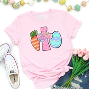 Monogram Carrot Cross & Egg Easter Tee