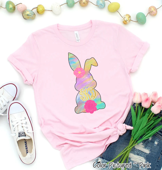 Monogram Pastel Easter Bunny Tee