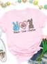 Monogram Peace, Love, Easter Bunny Tee