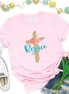 Rejoice Floral Cross Easter Tee