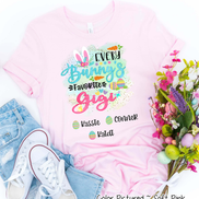 Personalized Shirt For Gigi Every Bunny's Favorite & Easter Eggs with Custom Grandkids Name Easter Day Tee
