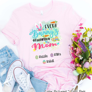Personalized Shirt For Mom Every Bunny's Favorite & Easter Eggs with Custom Kids Name Easter Day Tee