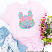 Monogram Polka Dot Bunny Head Easter Tee