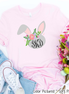 Monogram Floral Bunny Head Easter Tee