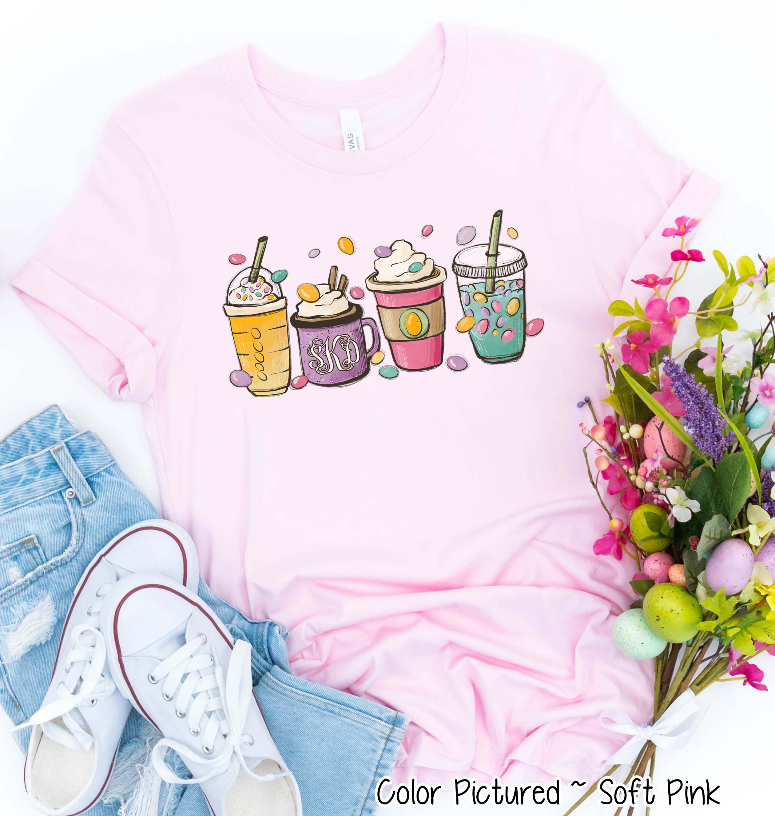 Monogram Coffe Latte Easter Drinks Tee