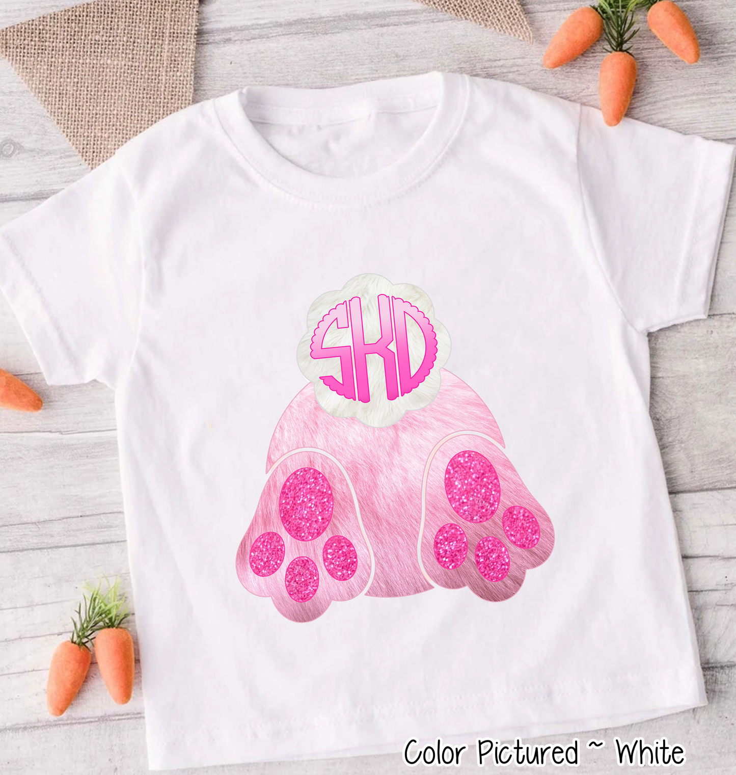 Monogram Bunny Butt Shirt Easter Day Tee