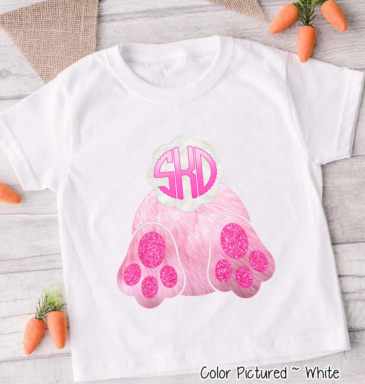 Monogram Bunny Butt Shirt Easter Day Tee
