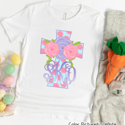 Monogram Pink Polka Dot Easter Cross Tee
